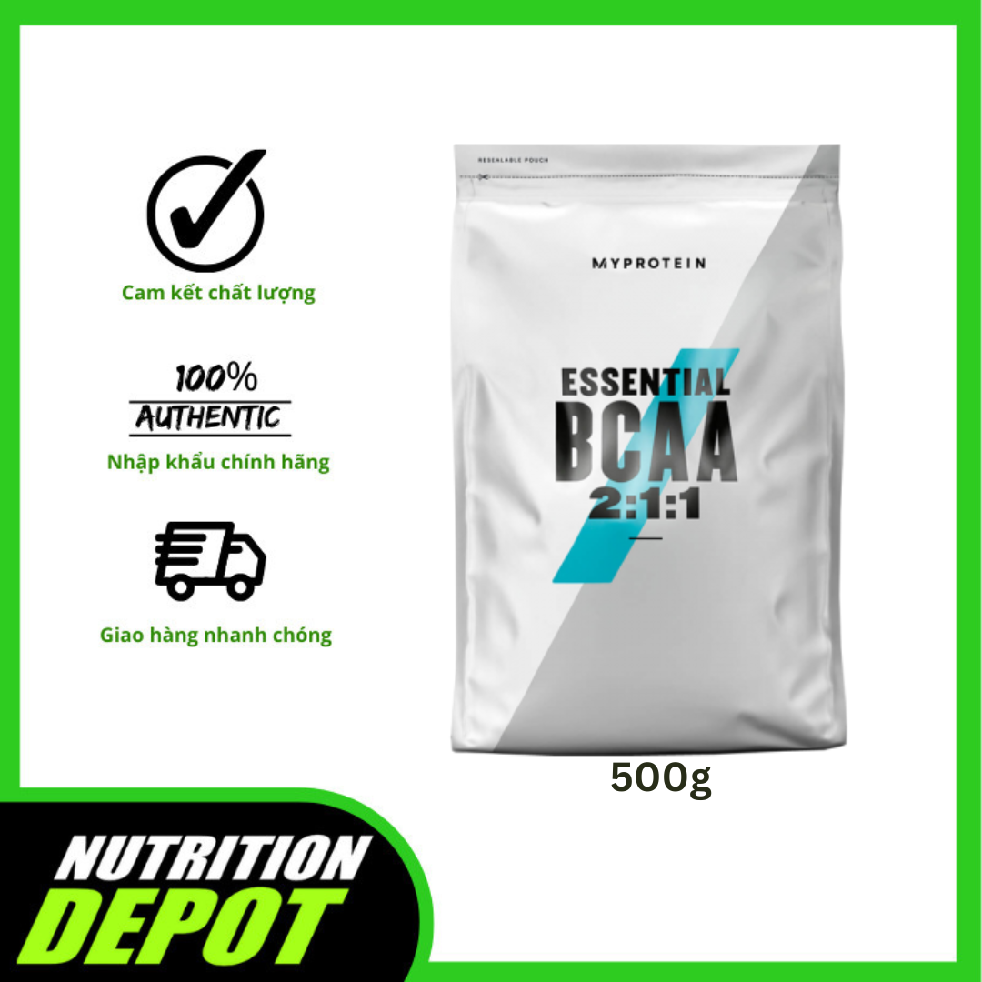 Thực phẩm bổ sung Myprotein Impact BCAA 2:1:1 500g - Phục hồi và phát triển cơ bắp tối ưu - Nutrition Depot Vietnam