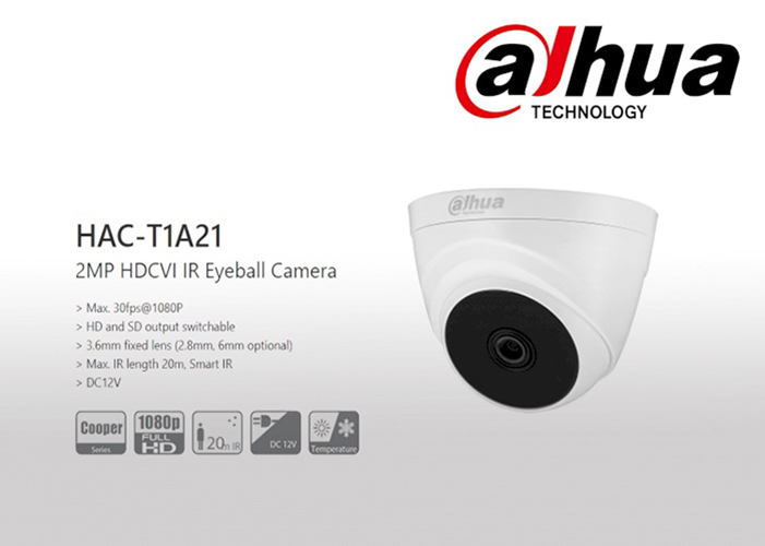 Camera An Ninh HDCVI Cooper Dahua DH-HAC-T1A21P 2MP-hàng chính hãng