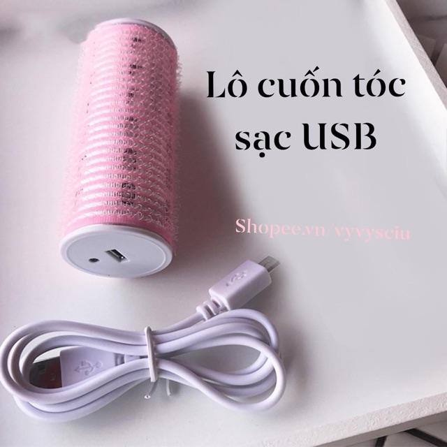 Lô cuốn tóc sạc điện USB uốn mái dài tự dính