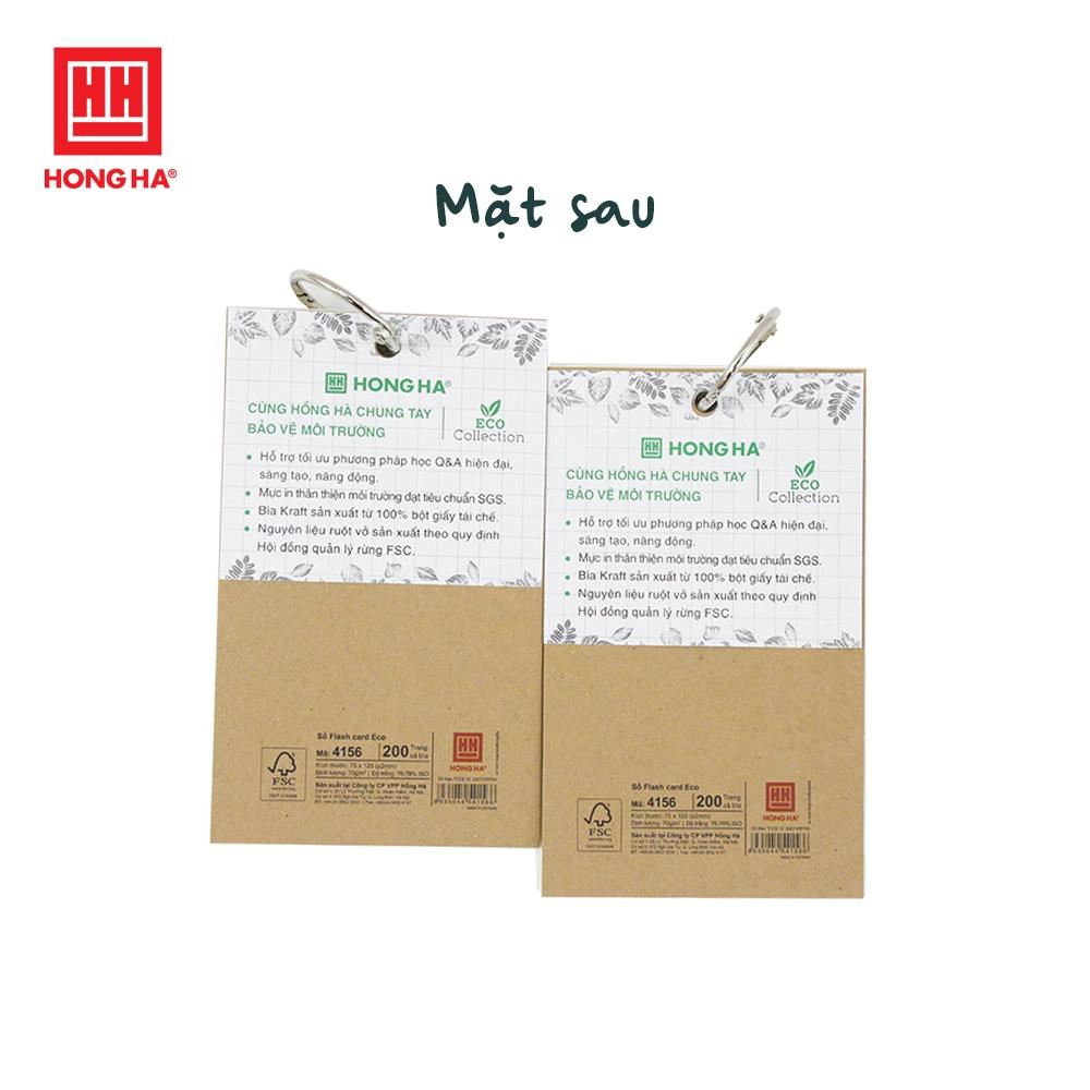 Sổ học từ vựng Flashcard - Thẻ học 200 trang Green Plant Hồng Hà - 4156