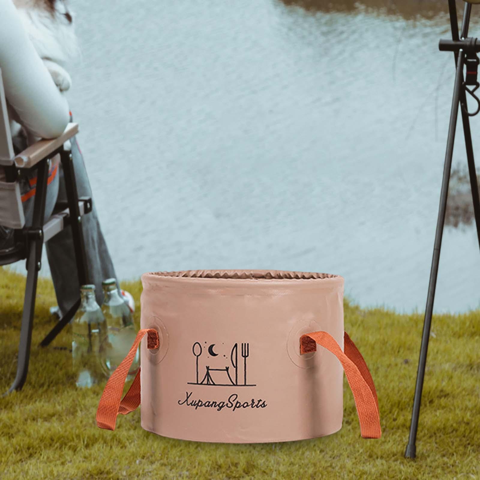 Collapsible Bucket Water Container Waterproof Portable Lightweight with Handle Fishing Bucket Foldable Wash Basin for Hiking Fishing Camping