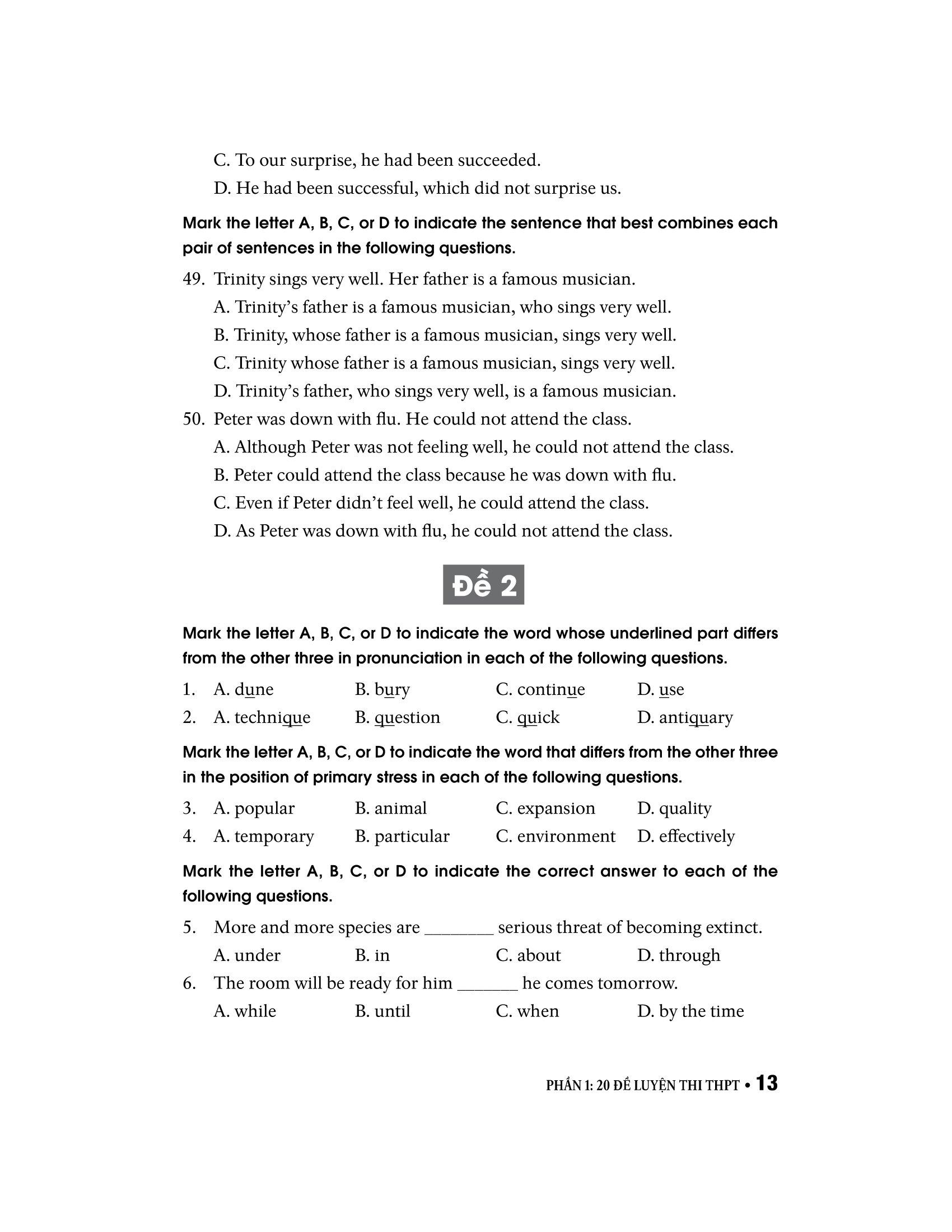 Bộ Đề Luyện Thi THPT Môn Tiếng Anh (2022)