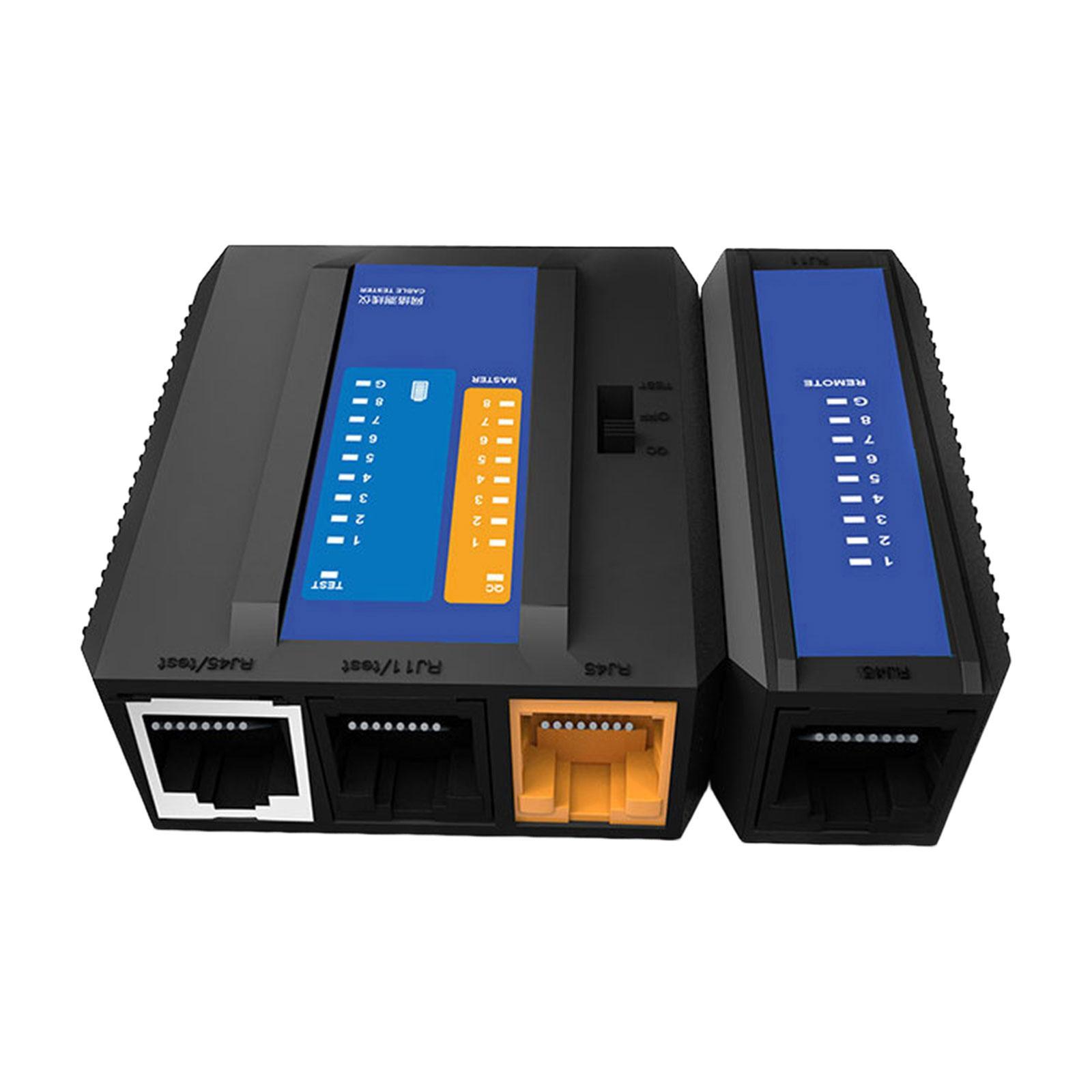 Network Tester/ Telephone Line Ethernet Cable Tester/ 3 RJ45 +1 RJ11 Port Multifunctional 2 in 1 Line / Network Cable Tester Tool