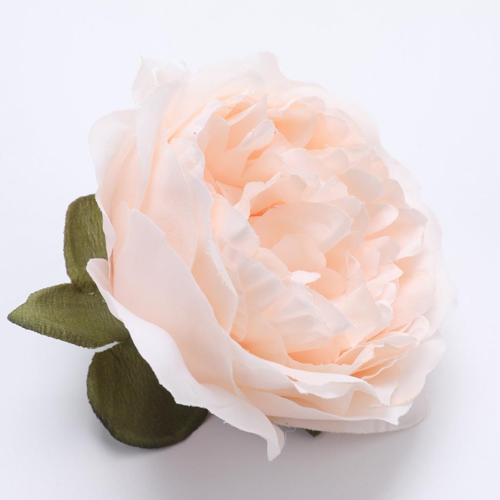 10Pcs Artificial Peony Silk Flower Head Home Wedding Decor Champagne
