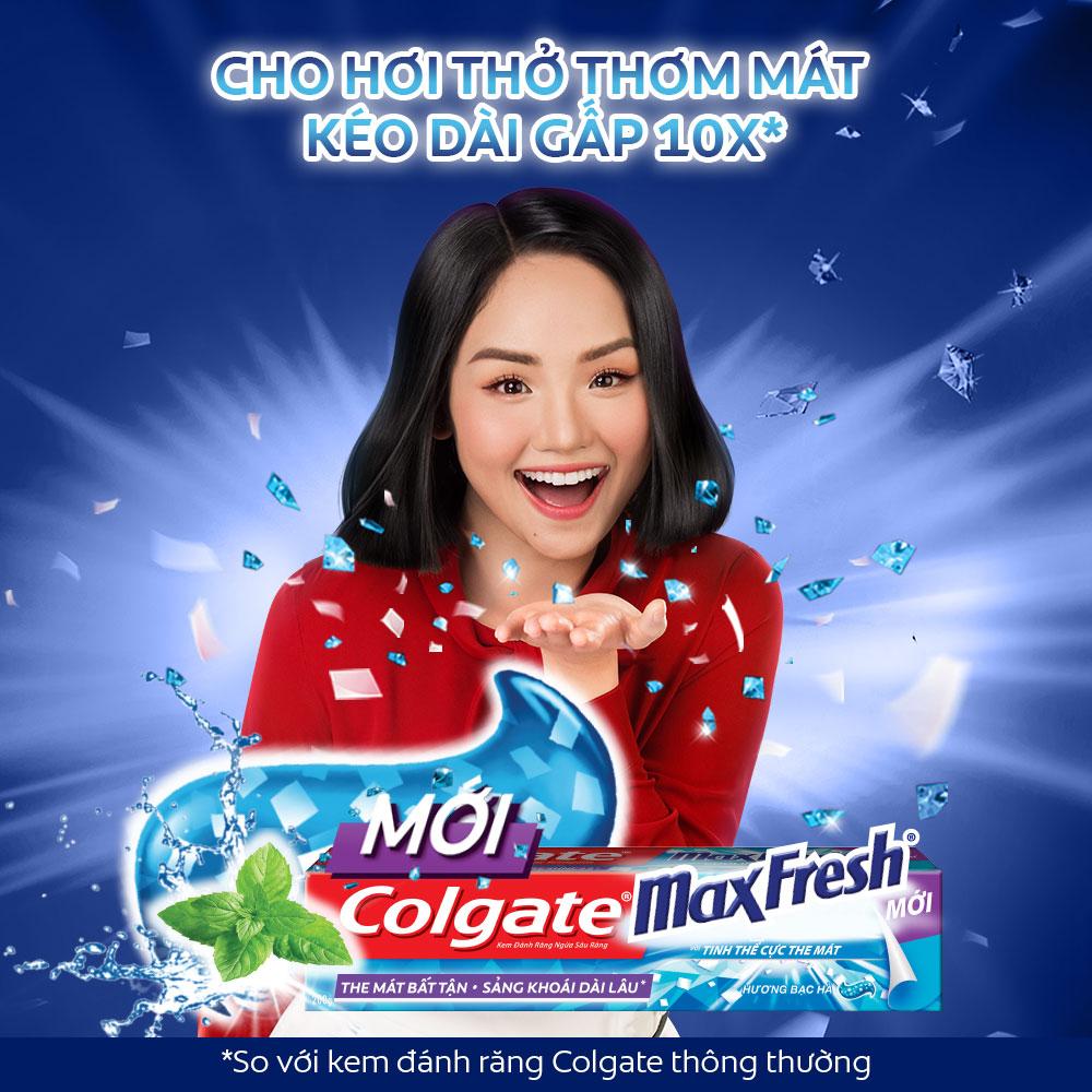 Bộ 4 Kem đánh răng Colgate bạc hà the mát Maxfresh 230g/tuýp tặng bàn chải đánh răng lông mềm