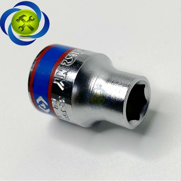 Tuýp 3/8 inch 14mm 6 cạnh màu trắng loại ngắn Kingtony 333514M