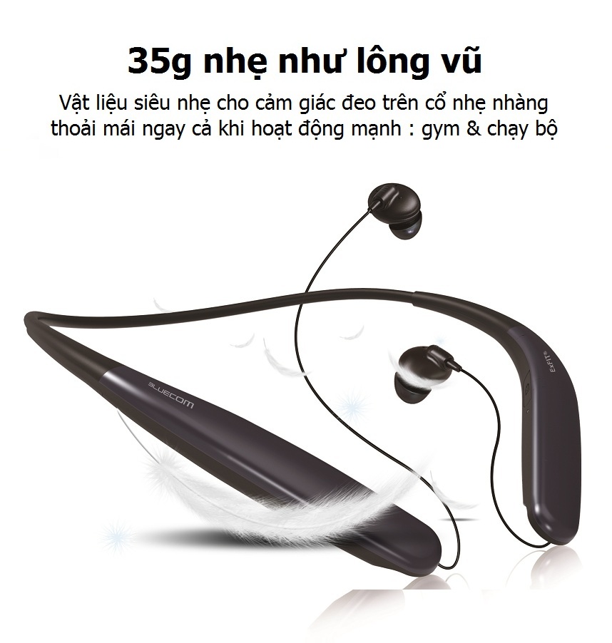 Tai nghe Bluetooth vòng cổ thông minh BLUECOM JAS 200– Hàng Chính Hãng