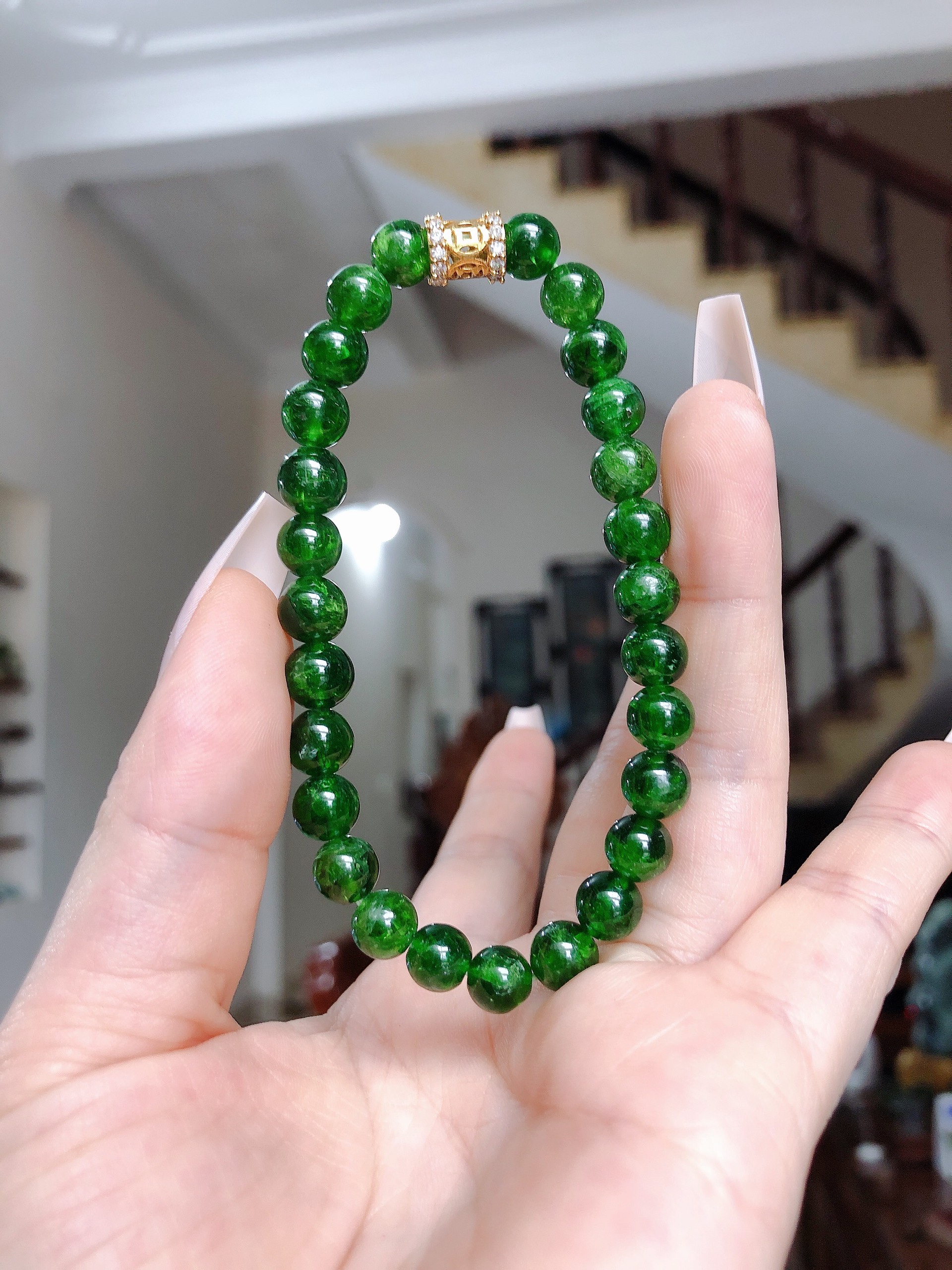 Vòng tay Diopside mix lu thống