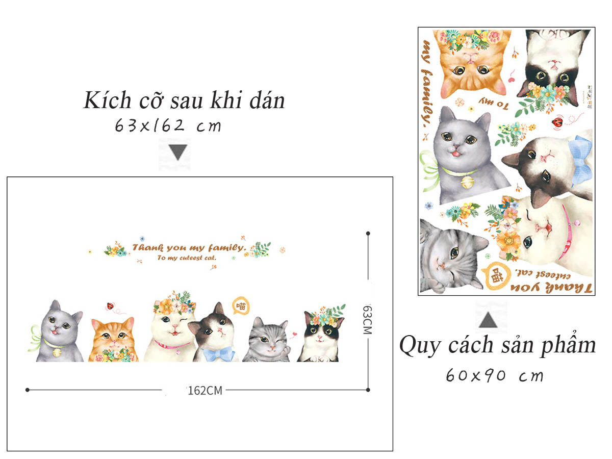 DECAL GIA ĐINH MÈO