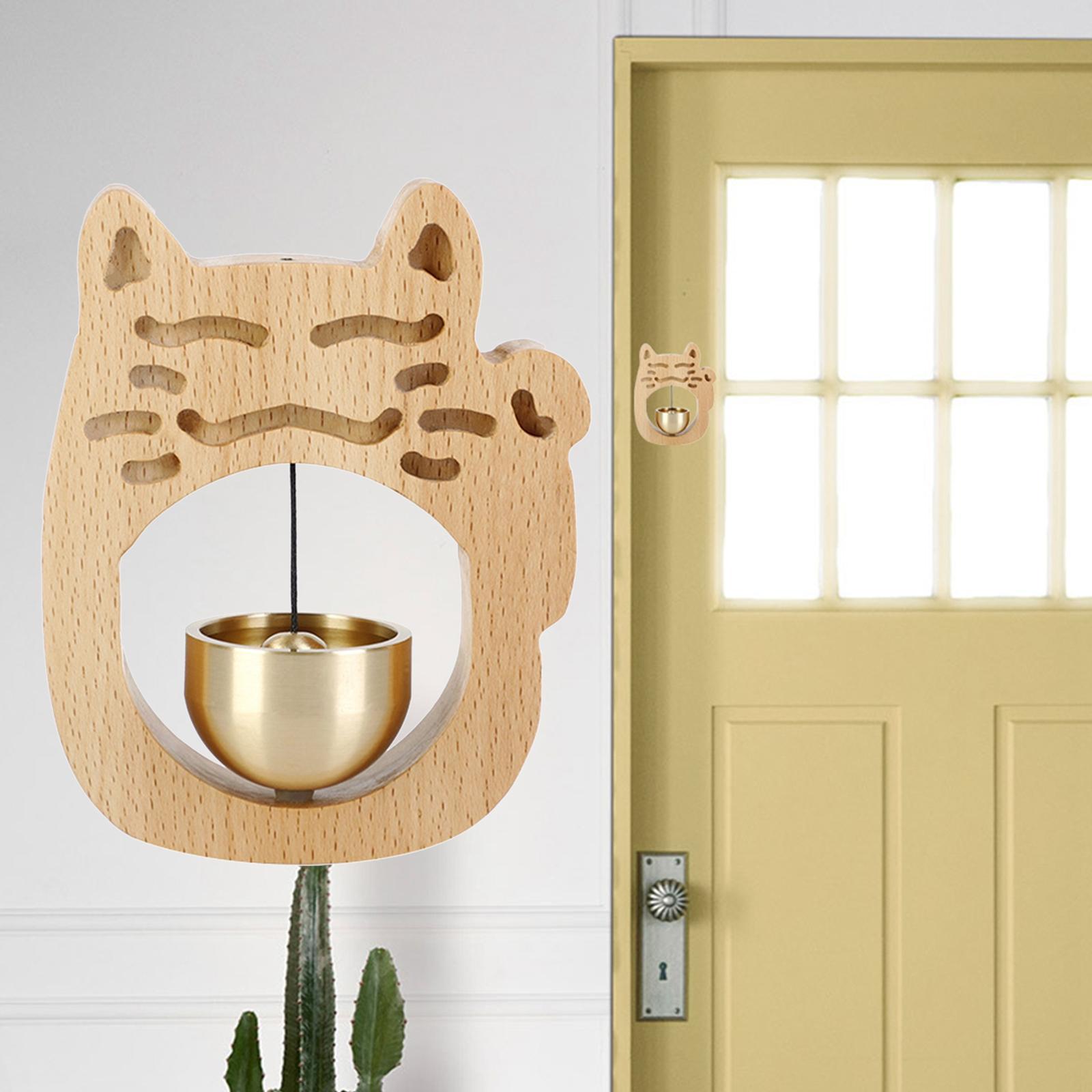 Wooden Wind Chime Door Bells Retro Suction Door for Living Room Beech