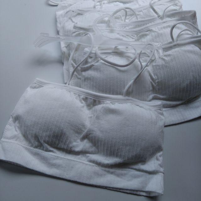 Combo 2 áo bra gân, áo lá học sinh dây nhỏ hình thật