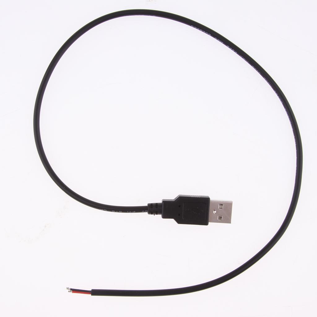 5Pcs DIY USB 2.0 A Male Plug 2 Pin 2 Wire Power Charge Cable Connector