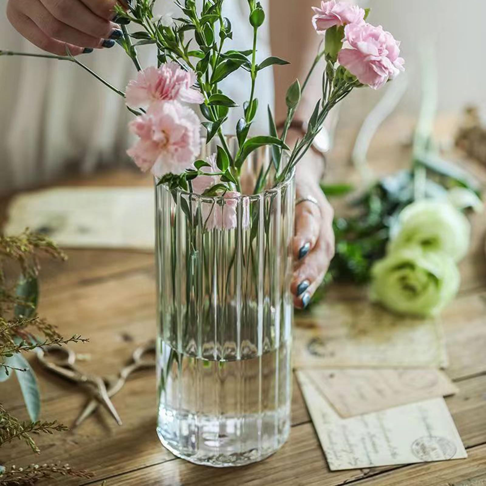Glass Vases Glass Flower Vase Aesthetic Flowers Holder Dried Flower Container Vase Terrarium Plant Holder for Dining Room Desktop
