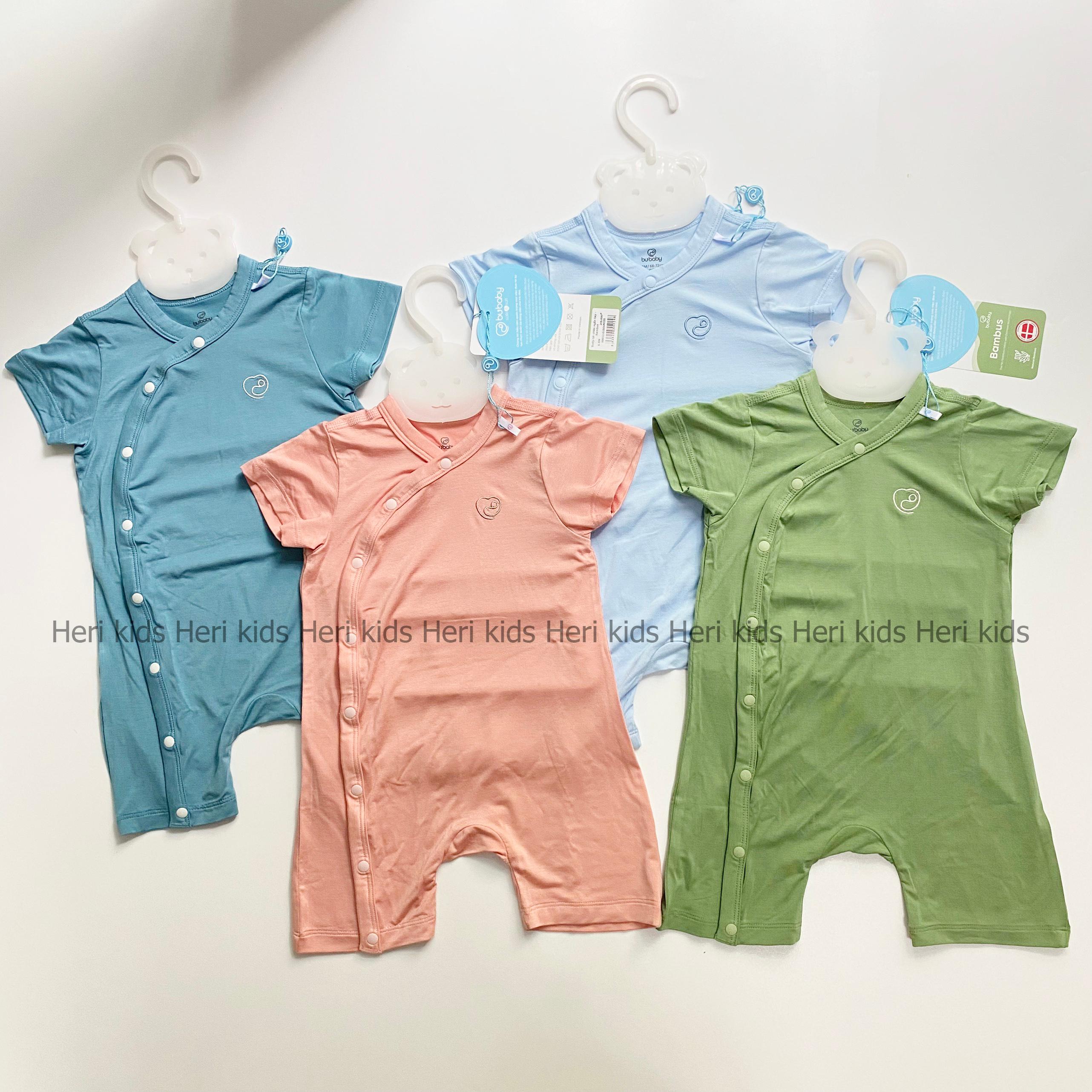 Bộ Body đùi  sợi tre Bu Baby Bambus   cho bé 0M - 18M - Cài lệch xanh đậm