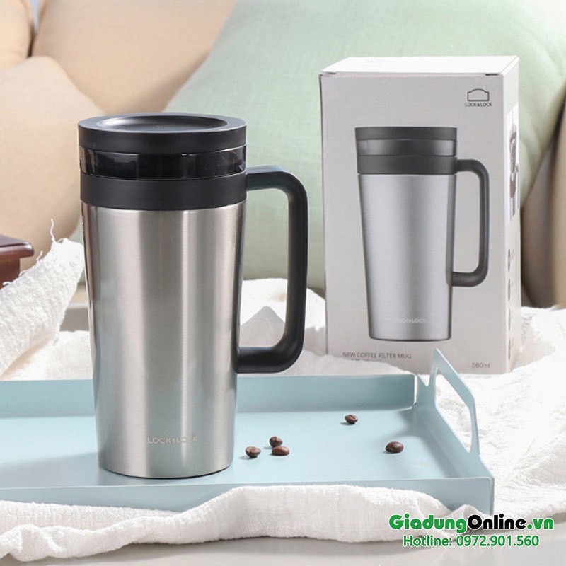 Ly Giữ Nhiệt Có Lõi Lọc Inox Pha Cafe 580ml LocknLock LHC4197