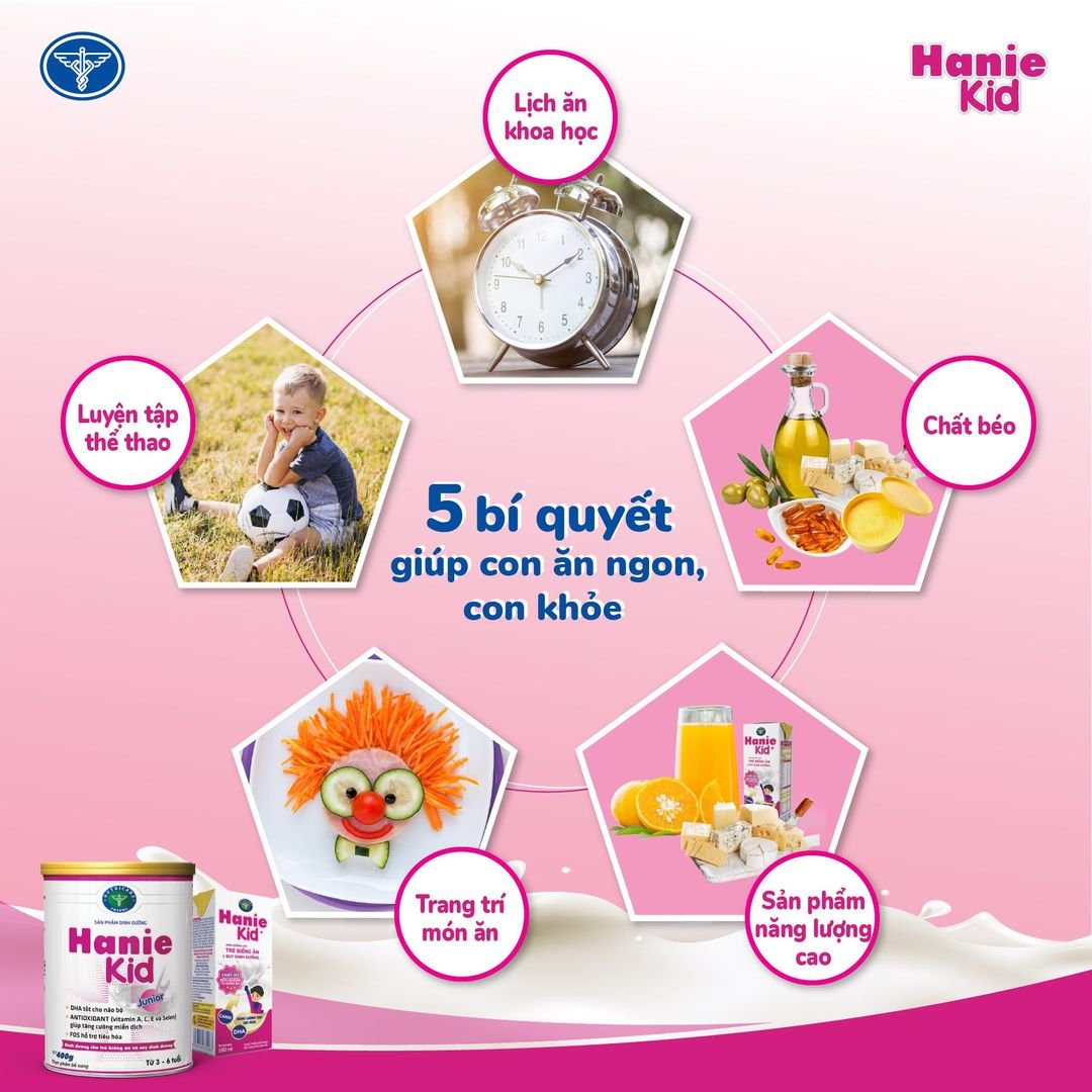 Sữa bột Nutricare Hanie Kid 2+ dinh dưỡng chuyên biệt cho trẻ biếng ăn, suy dinh dưỡng