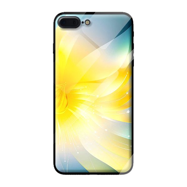 Ốp kính cường lực cho iPhone 8 Plus mẫu NỀN VÀNG 1 - Hàng chính hãng