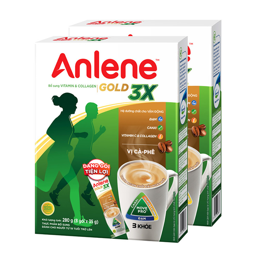 Combo 2 Sữa Bột Anlene Gold 3X vị Cà phê