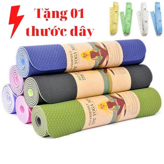 Thảm Tập Yoga TPE Tập GYM Cao Cấp 2 Lớp Chống Trượt Dụng Cụ Thể Thao Chăm Sóc Sức Khỏe Nam Nữ