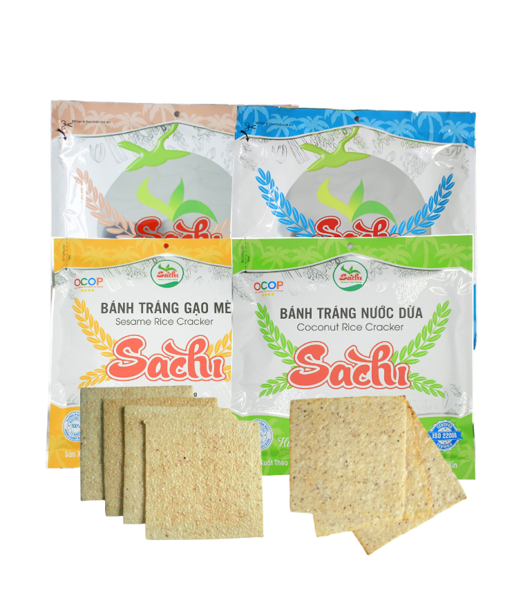 Thùng 25 Gói Loại 75Gram, Bánh Tráng Gạo Mè Cao Cấp Nướng Sẵn Sachi