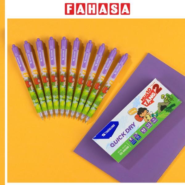 Hộp 12 Bút Gel Quick Dry 0.5 mm - Thiên Long GEL-040/KM - Mực Tím