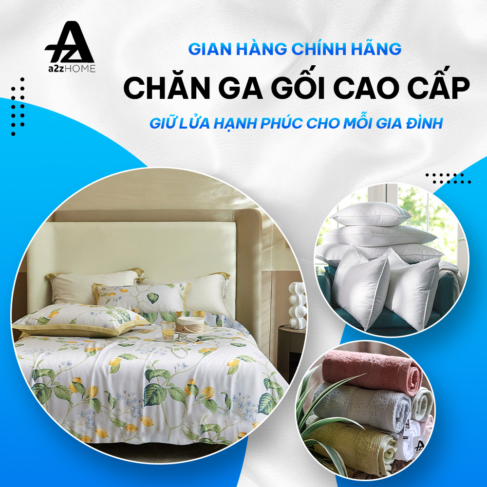 Bộ Ga Giường 4 Món White Sakura Mềm Mại 100% Mirco Silk Cao Cấp A2Z Home