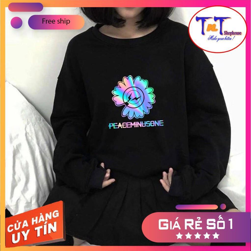 AS29 Áo Sweater Cúc Peaceminusone Phản Quang Áo Nỉ Dài Tay Unisex Nam Nữ Freesize Dưới 75 Kg