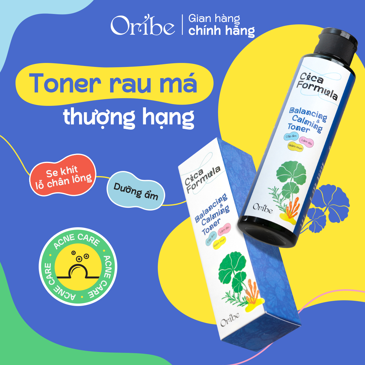 Toner rau má giảm mụn Oribe Cica Formula giúp dưỡng ẩm se khít lỗ chân lông dùng được cho da nhạy cảm 150ml