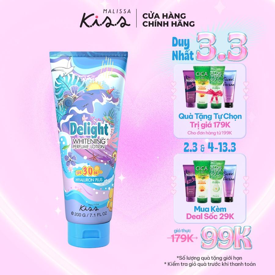 Kem Dưỡng Ẩm Chống Nắng Hương Nước Hoa Malissa Kiss Whitening Perfume Lotion SPF30 Pa+++ Delight 200g