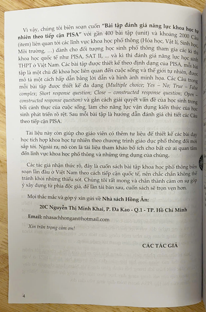Bài Tập Đánh Giá Năng Lực Khoa Học Tự Nhiên Theo Tiếp Cận PISA (Luyện thi THPT PISA SAT)