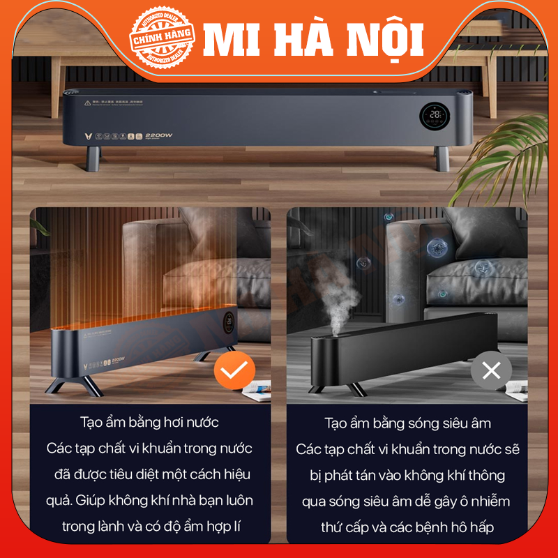 Máy Sưởi Xiaomi Viomi Pro2 VXTJ03 Kèm Tạo Ẩm, Kết Nối App - Hàng chính hãng