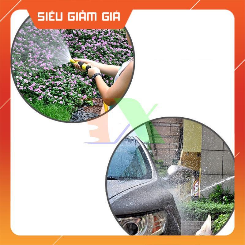 Bộ vòi xịt nước tưới cây, rửa xe VOI-N16.534, Bộ 4 món vòi thẳng + 10m Dây 12/16 mm