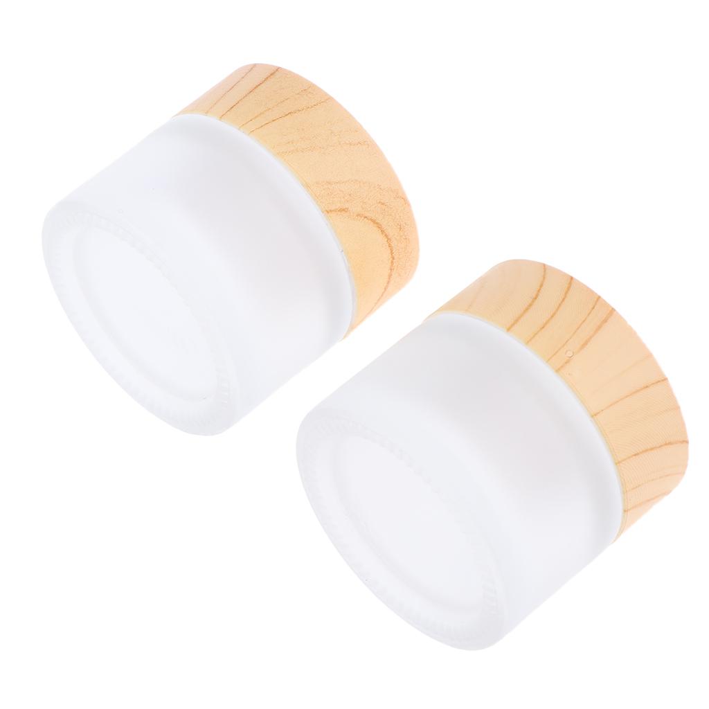 5/10/15/30/50g, Empty, Frosted Glass Pot Jars, Cosmetic Containers, 2pcs