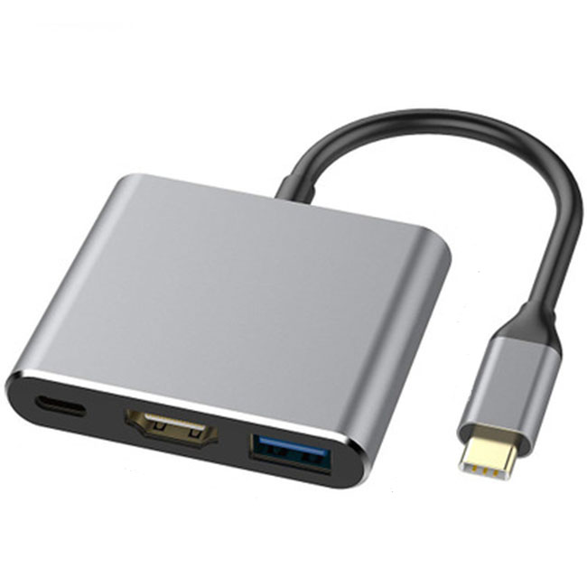 Hub chuyển đổi USB Type-C Sang USB 3.0/HDMI-Type C (Xám) US04-Hàng Chính Hãng