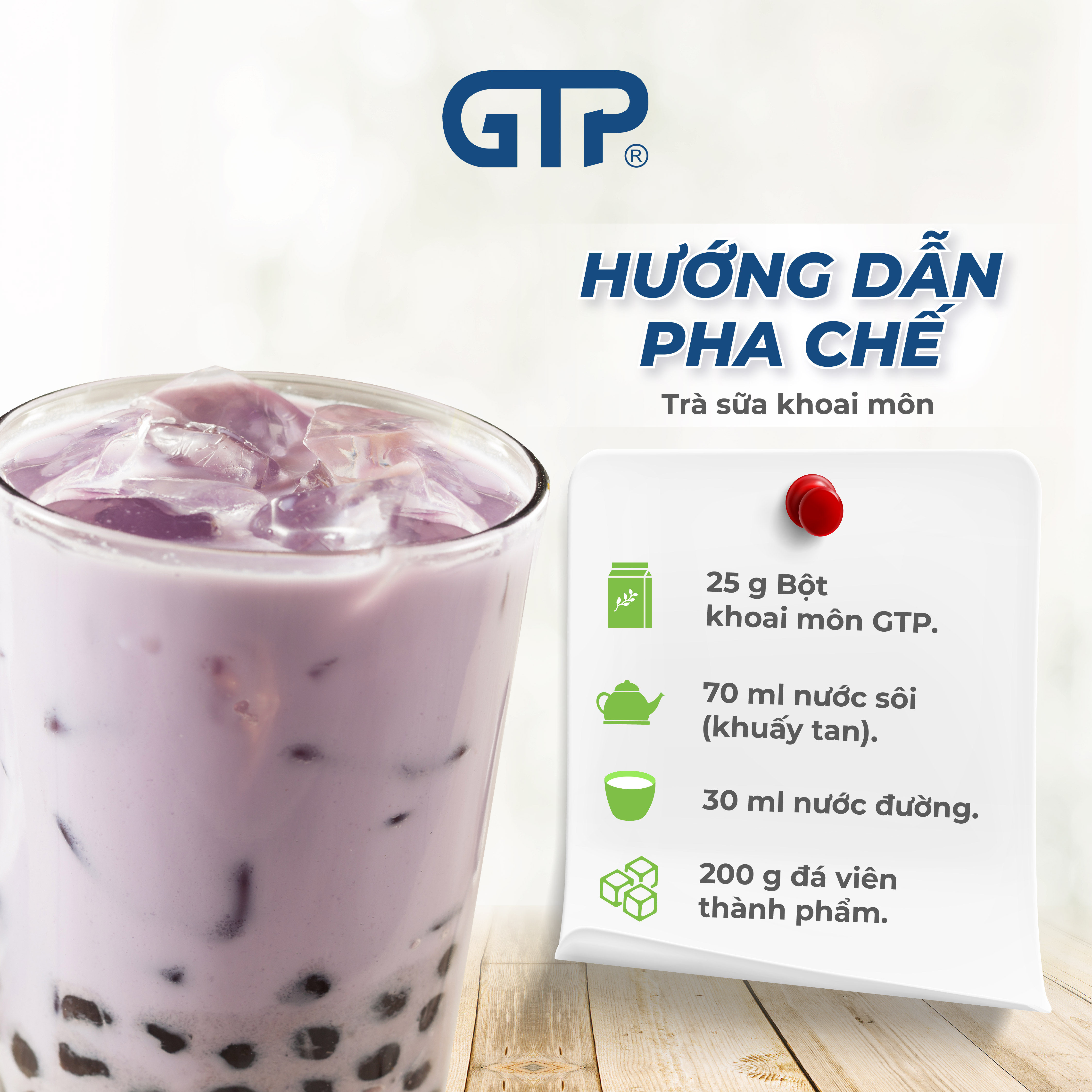 Bột sữa pha trà sữa Khoai môn GTP - Thơm ngon tự nhiên - SP Chính Hãng )