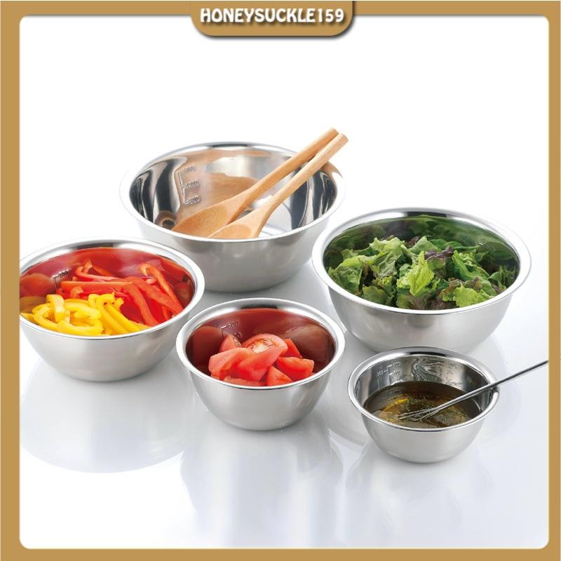 Set 5 Âu Trộn,Bát Trộn,Tô Trộn Inox Có Chia Vạch Cao Cấp Chuyên Dụng Trong Nhà Bếp