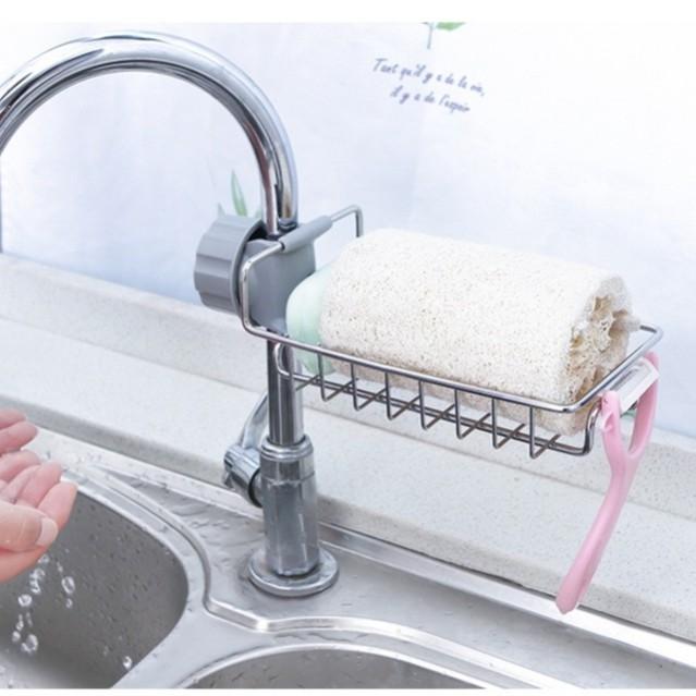 Giỏ Treo Vòi Nước Đựng Xà Phòng Hoặc Miếng Rửa Chén Bát Inox