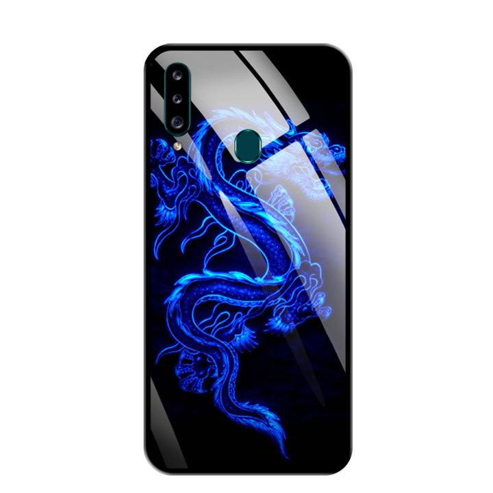 Ốp lưng kính cường lực cho điện thoại Samsung Galaxy A20S - 0270 DRADON02 - Hàng Chính Hãng