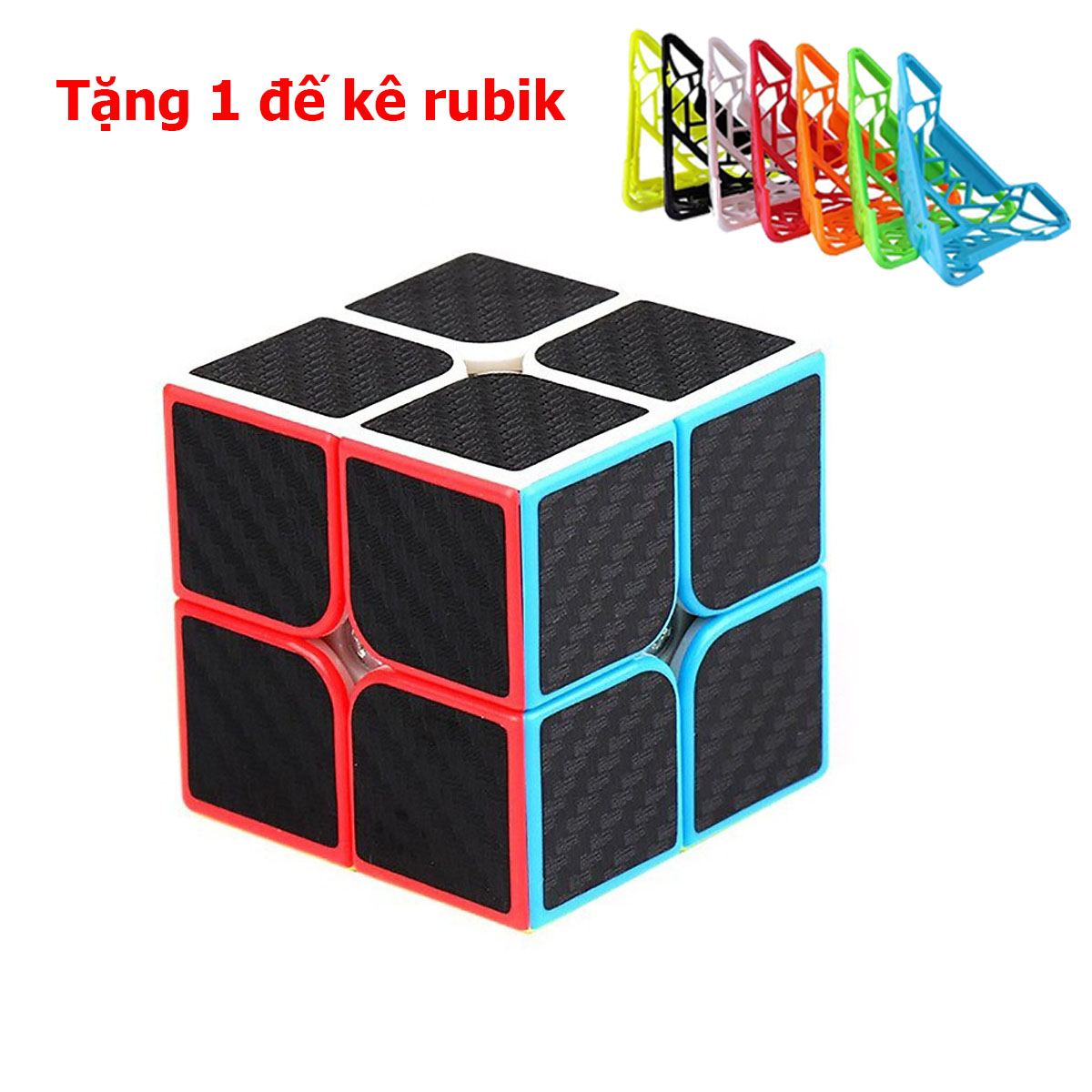 Rubik 2x2 - Carbon tặng chân đế