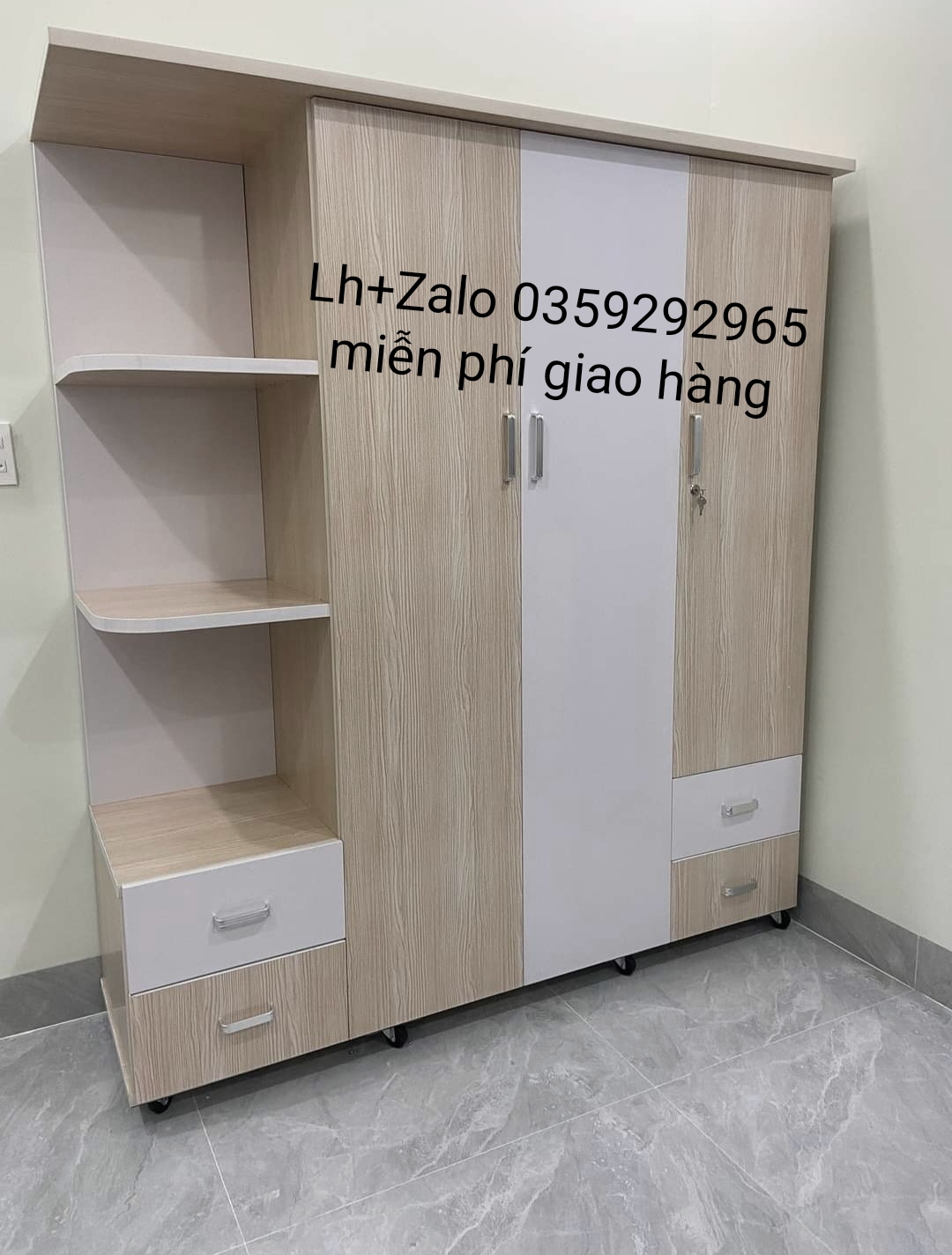 Tủ nhựa đài Loan 3 cánh 1 kệ