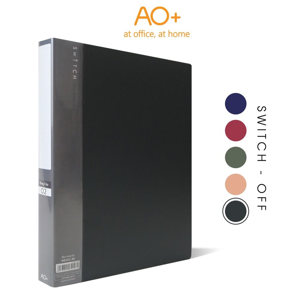 Bìa Còng O2 Switch OFF AO+, Nhựa PP/ A4, 2 Nhẫn O (2.6cm/ 3.2cm)