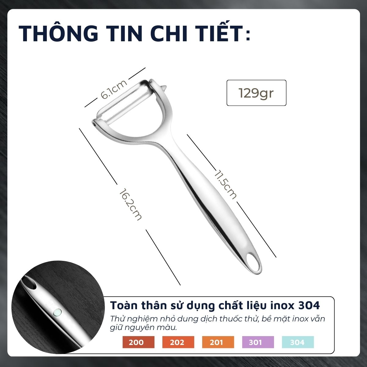 Dụng cụ gọt vỏ inox 304 DandiHome bản nâng cấp