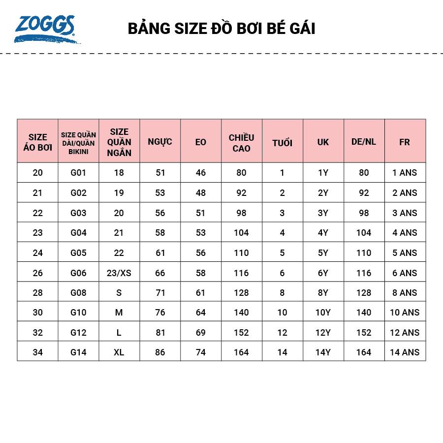 Bộ đồ bơi bé gái Zoggs All In One - 463630-LIL