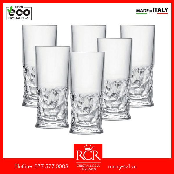 Bộ 6 Ly Thuỷ Tinh Pha Lê Ý RCR - Sound Funky Long Drink Tumblers 350 ml