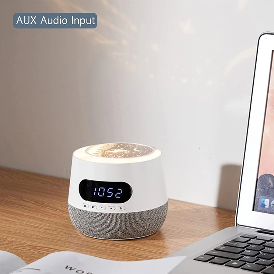 Loa Bluetooth 5.0 QFire kiêm đèn chiếu sao, đồng hồ điện tử 3 in 1 - Hàng chính hãng