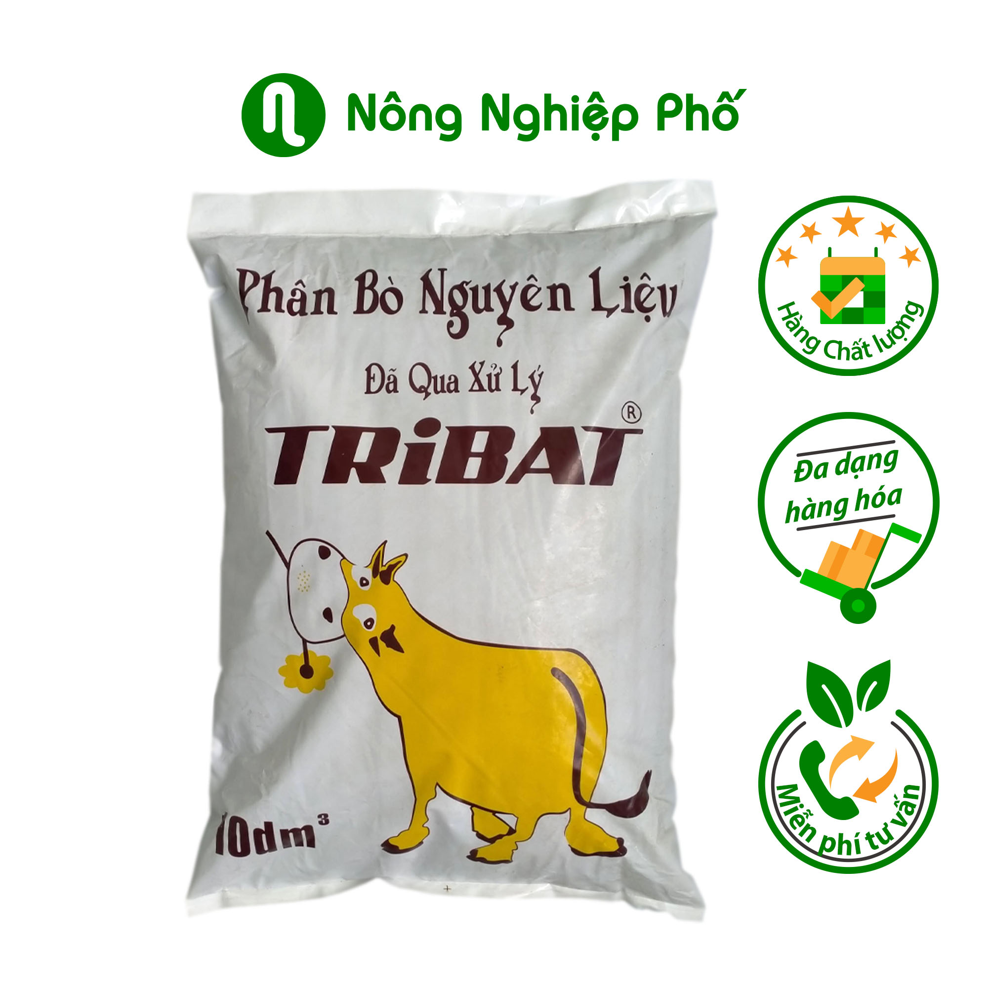 Phan bò hữu cơ đã qua xử lý Tribat 10dm3