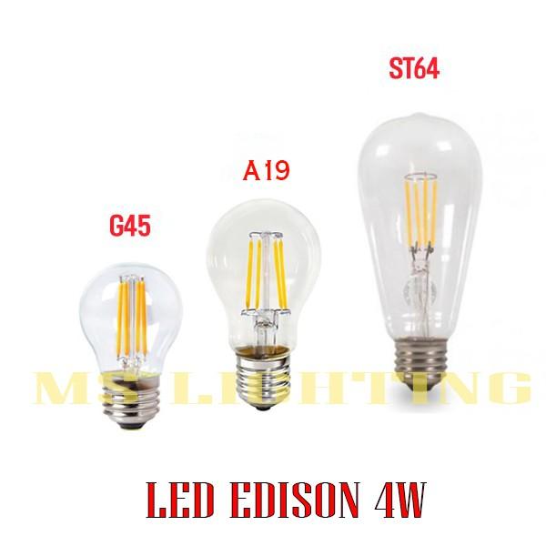 Bóng LED Edison G45/A19/ST64 đui xoát E27 dimmer siêu rẻ đẹp chống nước cao cấp chuyên dùng cho trang trí