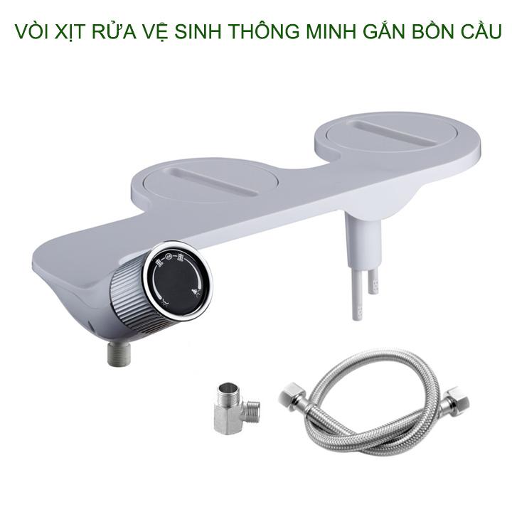Vòi xịt nước vệ sinh thông minh gắn bồn cầu, loại 2 đầu xịt, kèm phụ kiện (X2T)