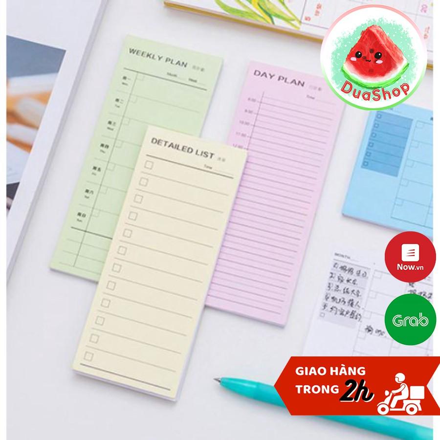 Note Ghi Kế Hoạch - Bảng Lập Kế Hoạch Hàng Ngày - Check List/ To Do List Note  Duashop