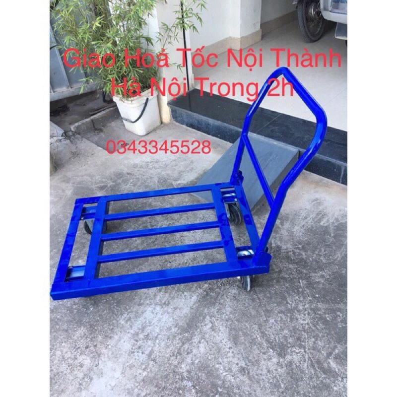 Xe đẩy hàng 4 bánh tải trọng 300kg gấp gọn - Xe đẩy hàng càng xanh gấp gọn